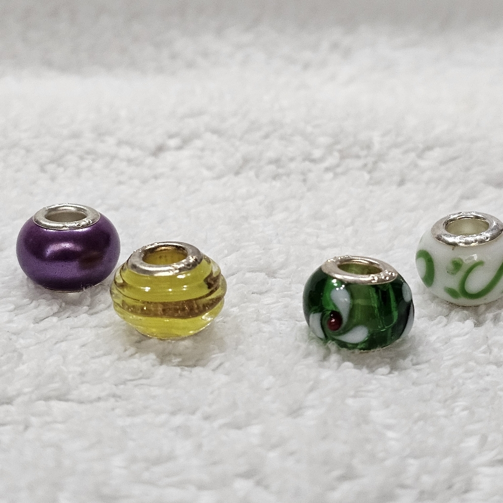 Glass Beads Bundle 925 Silver Center (15 Out Of 18) - Picture 9 of 14